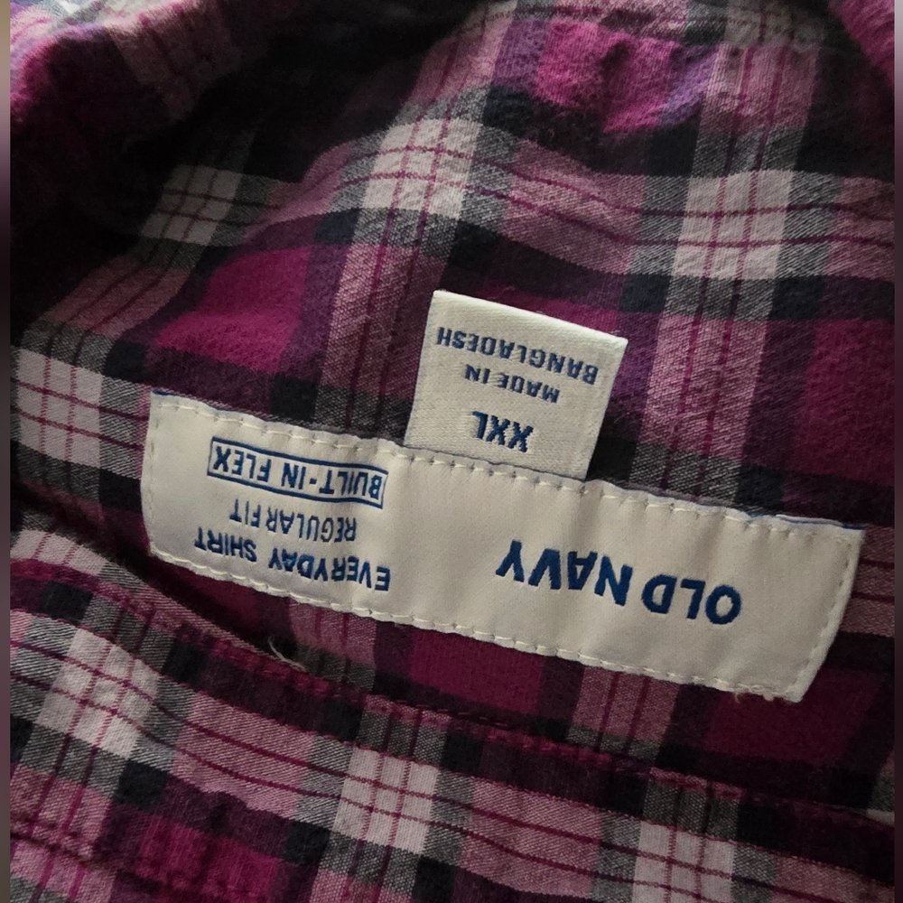 XXL purple plaid button up